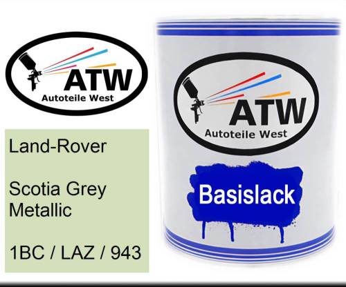 Land-Rover, Scotia Grey Metallic, 1BC / LAZ / 943: 1L Lackdose, von ATW Autoteile West.